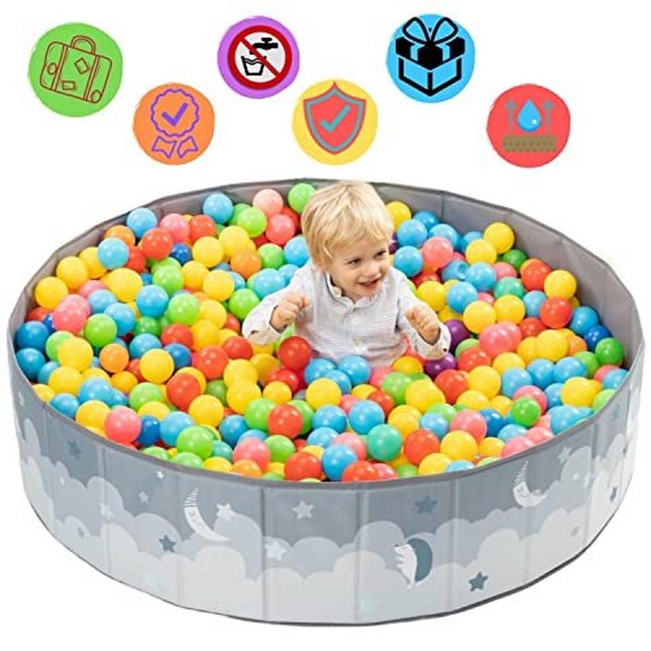 Activity-board  Bain de boule. Parc bébé bain de boules enfants. Bain de boule rond. Bains à balles Sans balles. Bain à boules extérieur XL-120x30cm. Imperméable. (Balles non incluses) 
