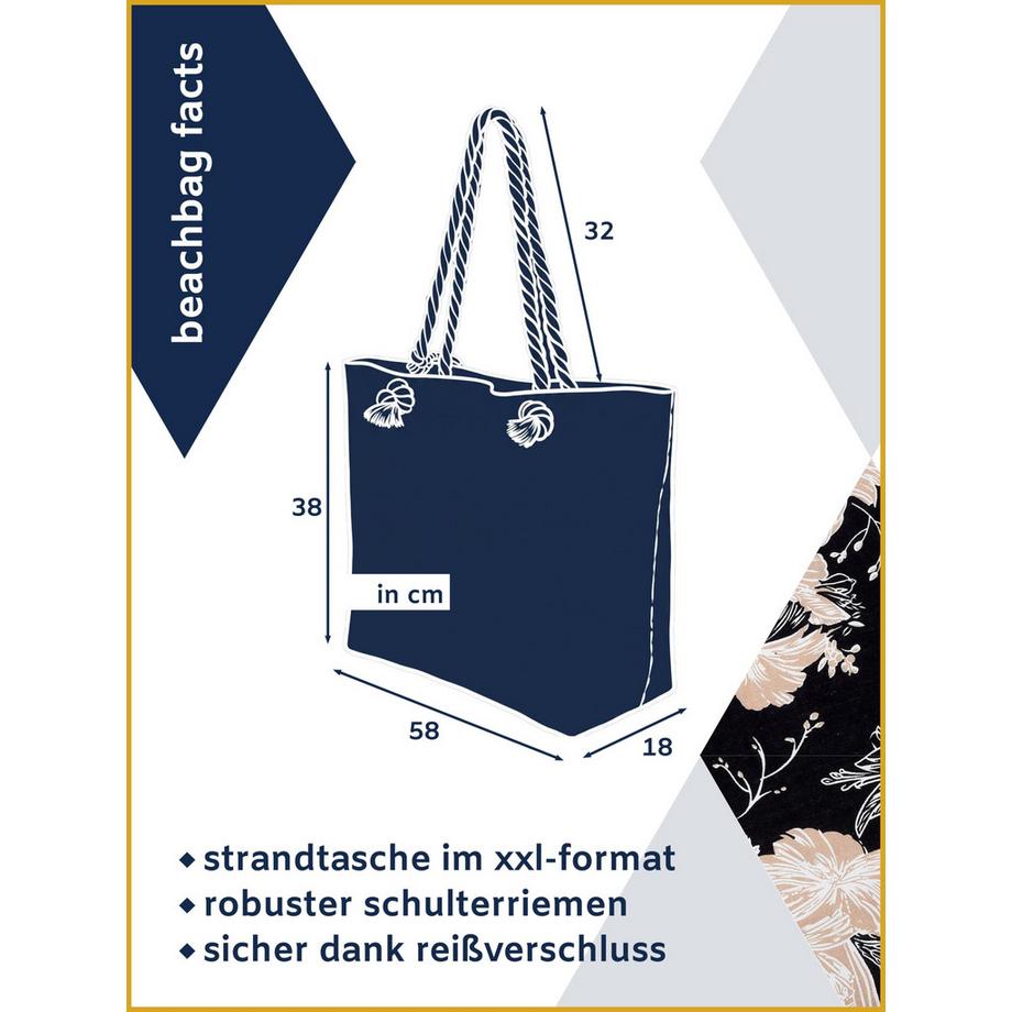 Only-bags.store Grande borsa da spiaggia idrorepellente con cerniera  