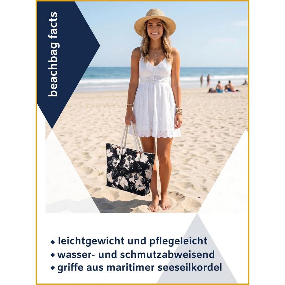 Only-bags.store Grande borsa da spiaggia idrorepellente con cerniera  