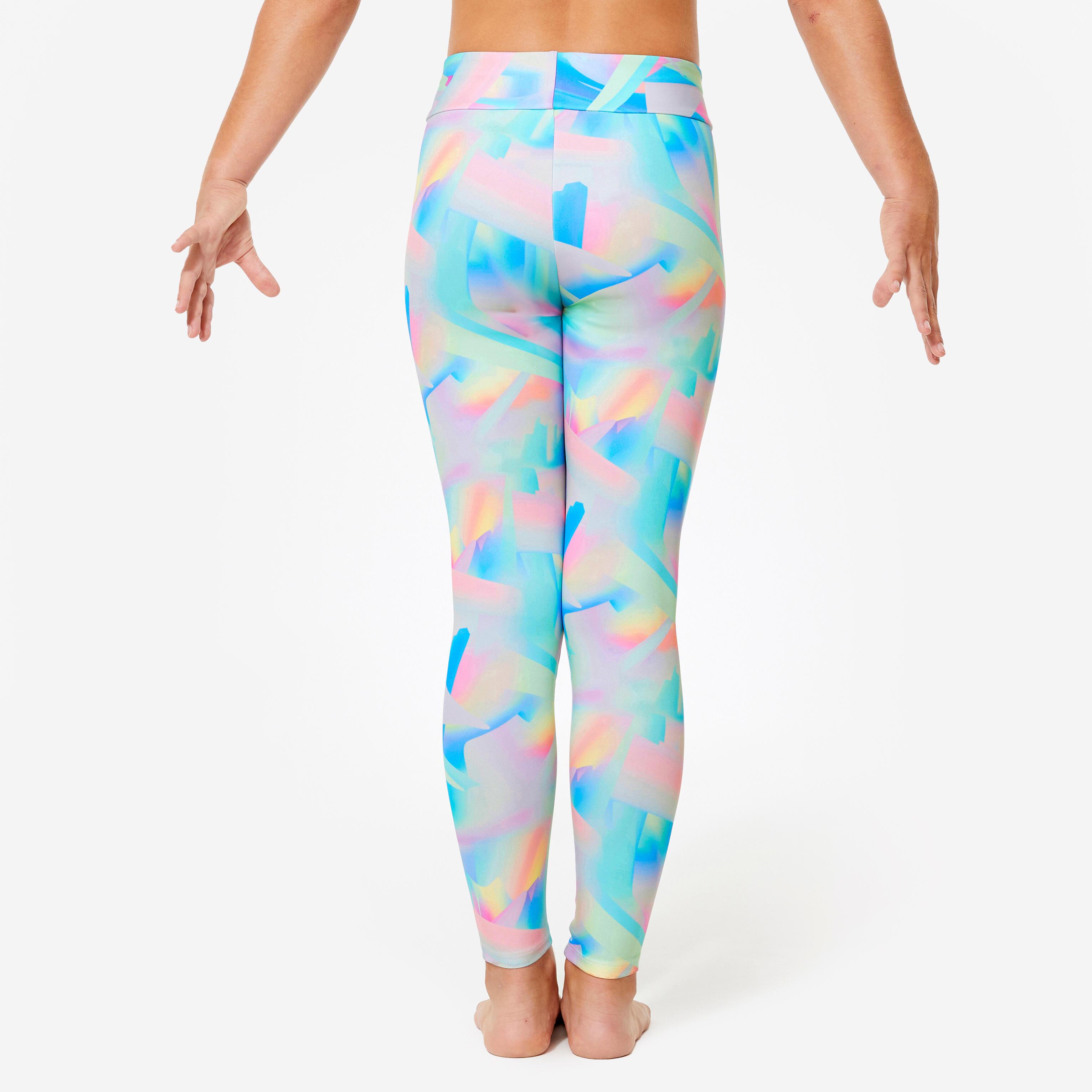 DOMYOS  Leggings Mädchen Gymnastik hohe Taille 