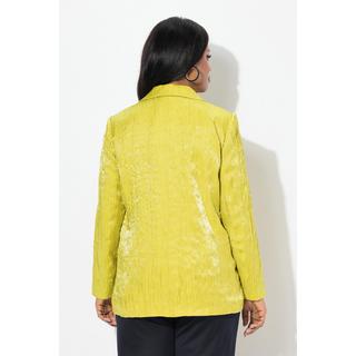 Ulla Popken  Blazer froissé, structure, col à revers, manches longues 