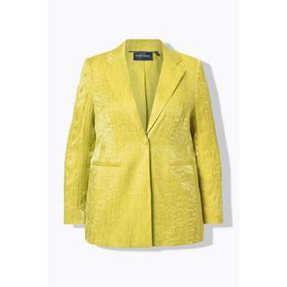 Ulla Popken  Blazer froissé, structure, col à revers, manches longues 