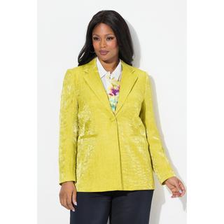 Ulla Popken  Blazer froissé, structure, col à revers, manches longues 