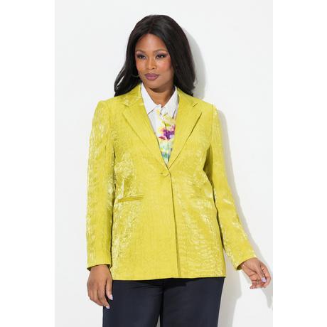 Ulla Popken  Blazer froissé, structure, col à revers, manches longues 