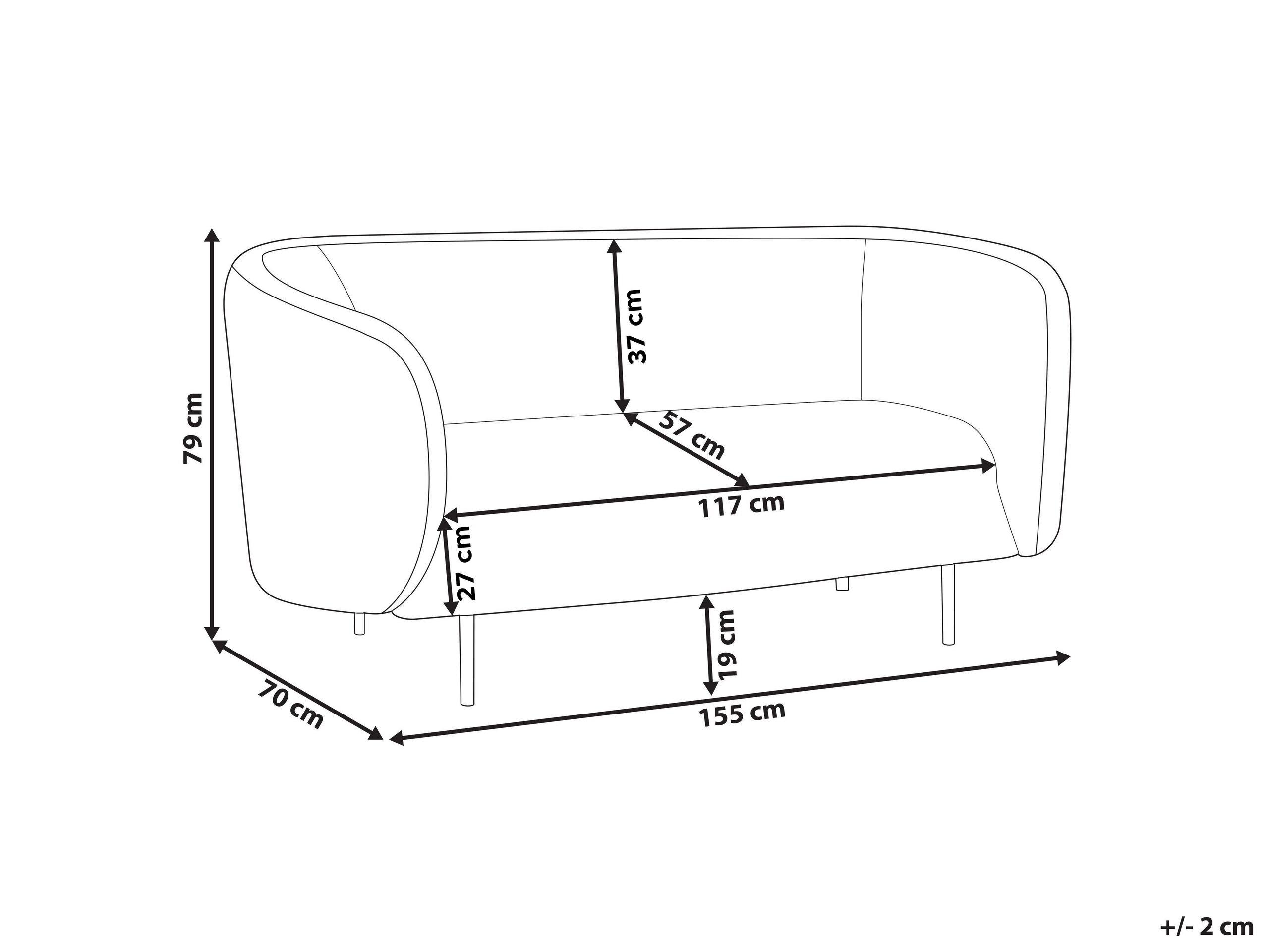 Beliani 2 Sitzer Sofa aus Bouclé Klassisch LOEN  