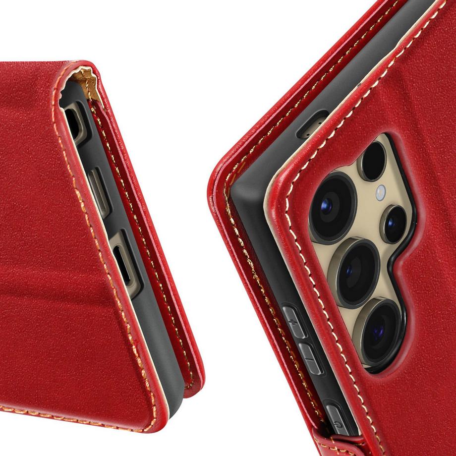 Avizar  Samsung S24 Ultra Wallet Hülle Rot 