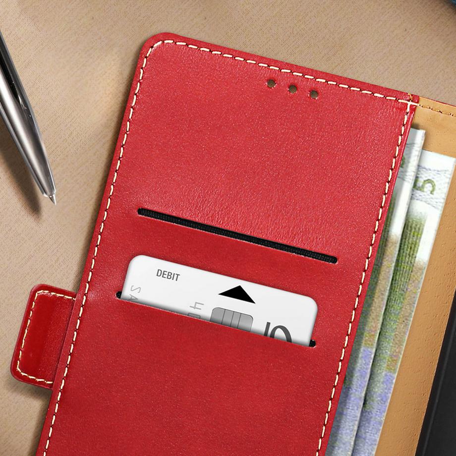 Avizar  Samsung S24 Ultra Wallet Hülle Rot 