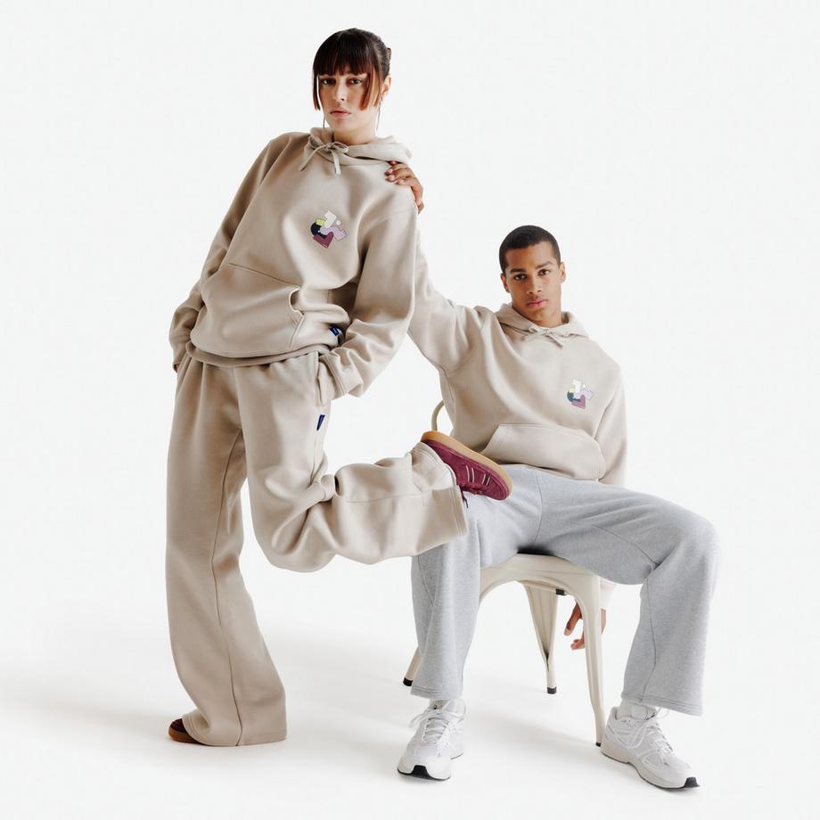 DECATHLON  Sweat à capuche relax mixte, Elementals, beige 