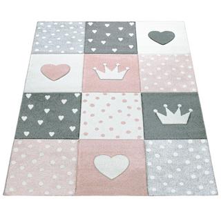 Paco Home Motif de points cardiaques de la couronne de tapis pour enfants  