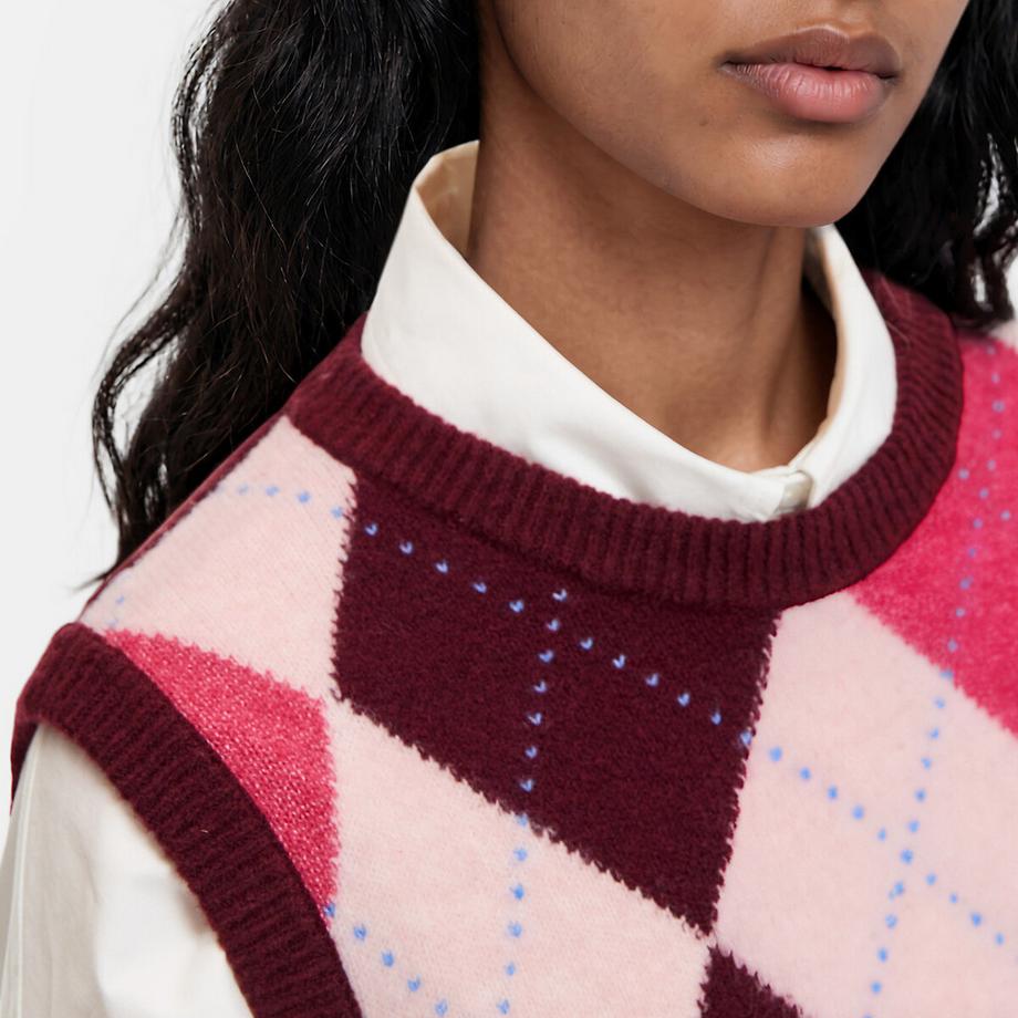 La Redoute Collections Pull sans manches à losanges argyle  