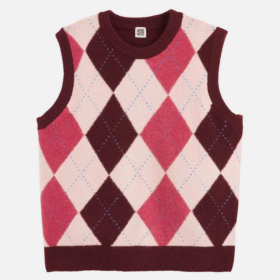 La Redoute Collections Pull sans manches à losanges argyle  
