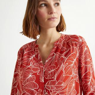 La Redoute Collections  Langärmelige Bluse mit Blumenmuster & rundem Ausschnitt 