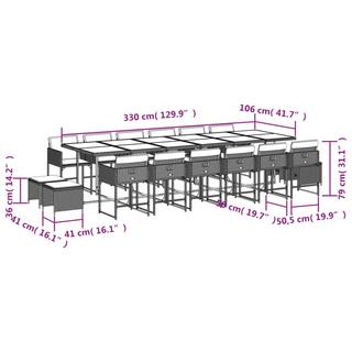 VidaXL set da pranzo da giardino Polirattan  