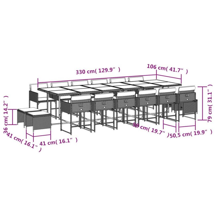 VidaXL Garten essgruppe poly-rattan  