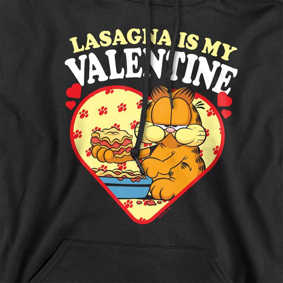 Garfield Lasagna Is My Valentine Felpa Con Cappuccio  