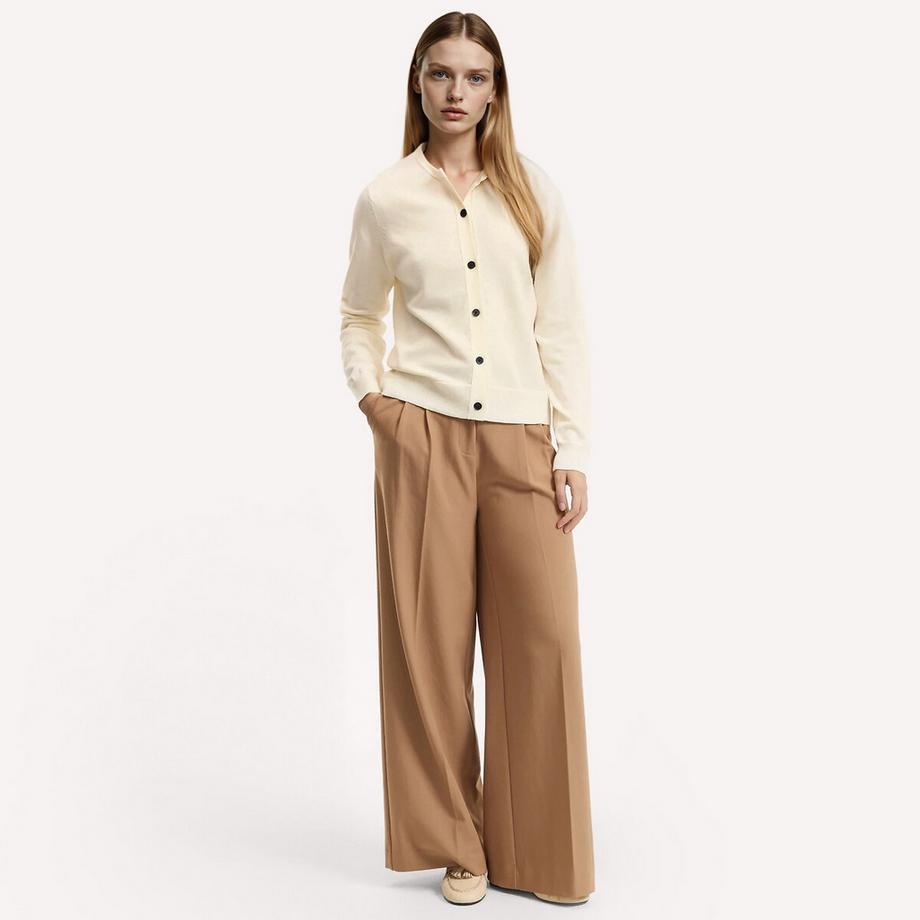 La Redoute Collections Strickjacke mit Rundhalsausschnitt aus Feinstrick  