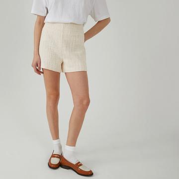 HIgh-Waist-Shorts aus Tweed