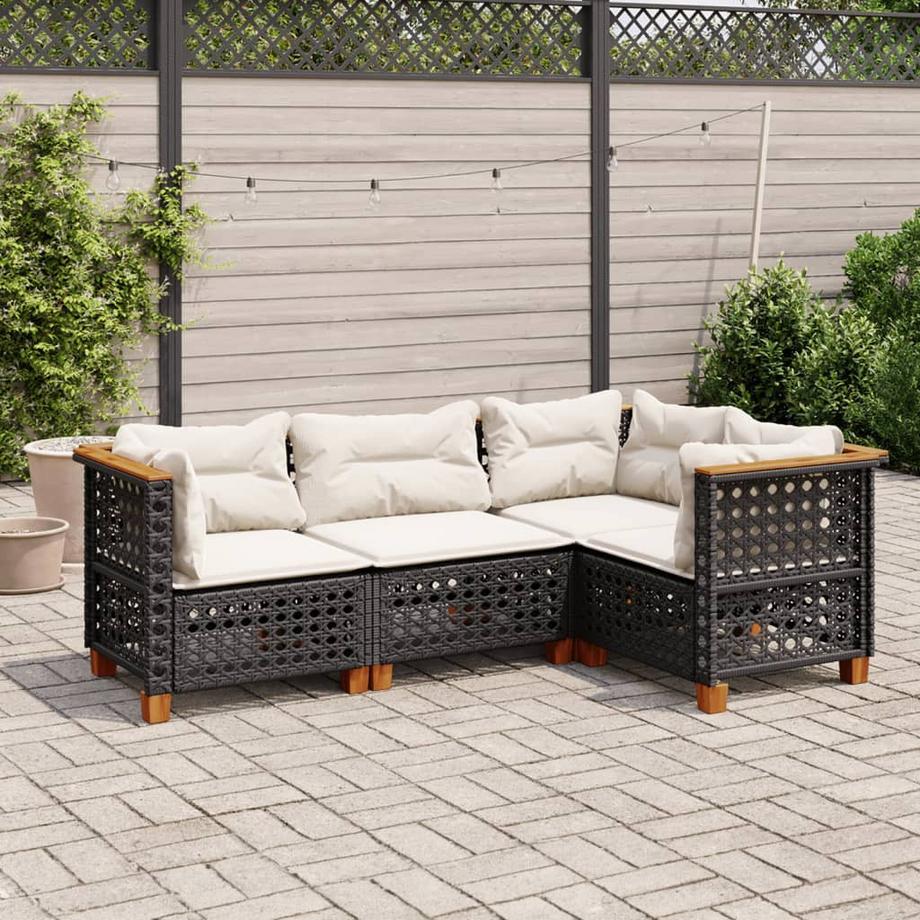 VidaXL set divano da giardino Polirattan  