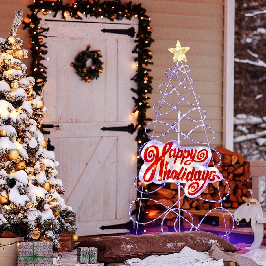 LED Weihnachtsbaum mit Farbwechsel Lichtmodi & Stern-Aufsatz Beleuchtet