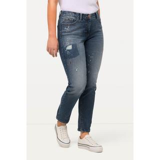 Ulla Popken  Jeans Sarah, Destroyeffekte, schmales Bein, Elastikbund 