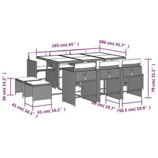 VidaXL set da pranzo da giardino Polirattan  