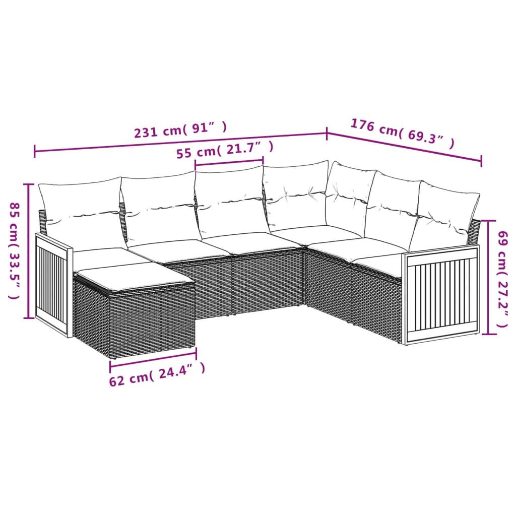 VidaXL Ensemble de canapés de jardin rotin synthétique  