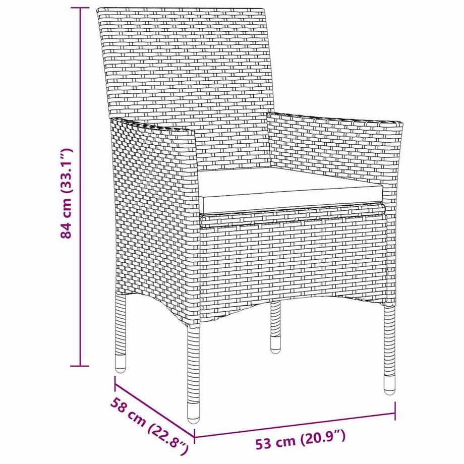 VidaXL Ensemble de meubles de jardin poly rattan  