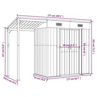 VidaXL Abri de jardin acier  