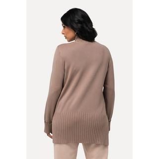 Ulla Popken  Pullover, gerippter Stehkragen, Langarm 