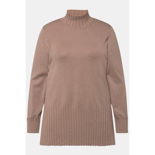 Ulla Popken  Pullover, gerippter Stehkragen, Langarm 