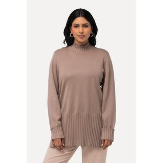 Ulla Popken Pullover Collo Alto a Costine Maniche Lunghe  