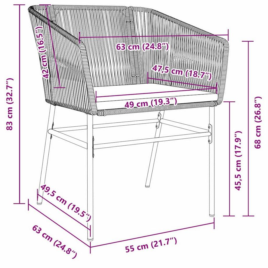 VidaXL Ensemble de salle à manger pour jardin acier enduit de poudre  