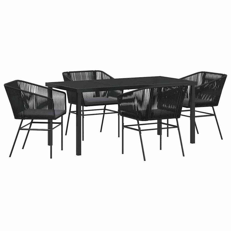 Ensemble de salle à manger pour jardin acier enduit de poudre