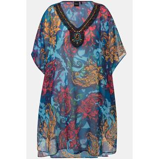 Ulla Popken Tunica Oversized Stampata Scollo a V Mezza Manica  