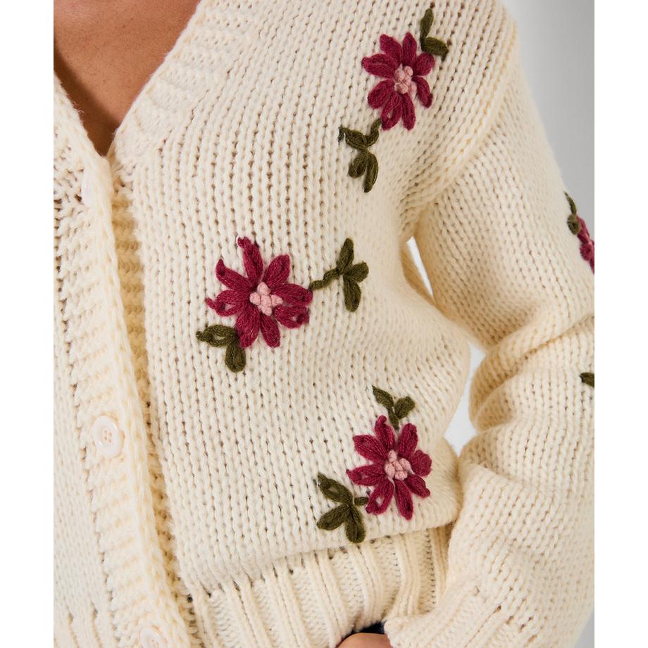 Joe Browns Cardigan Tricoté Brodé Fleuri  
