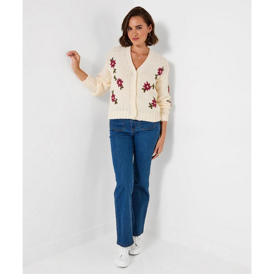 Joe Browns Cardigan Tricoté Brodé Fleuri  
