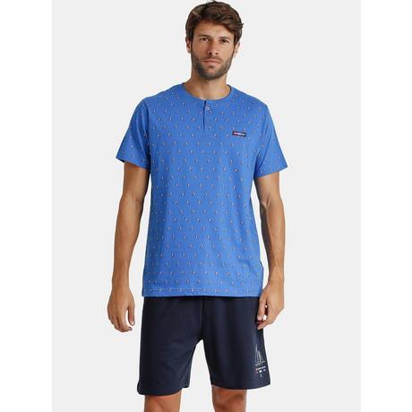 Admas  Pyjama Hausanzug Shorts Polo Sailing Antonio Miro 