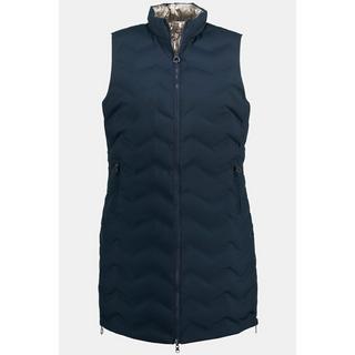 Ulla Popken  Gilet smanicato double face con collo alto e tinta unita/metallico 