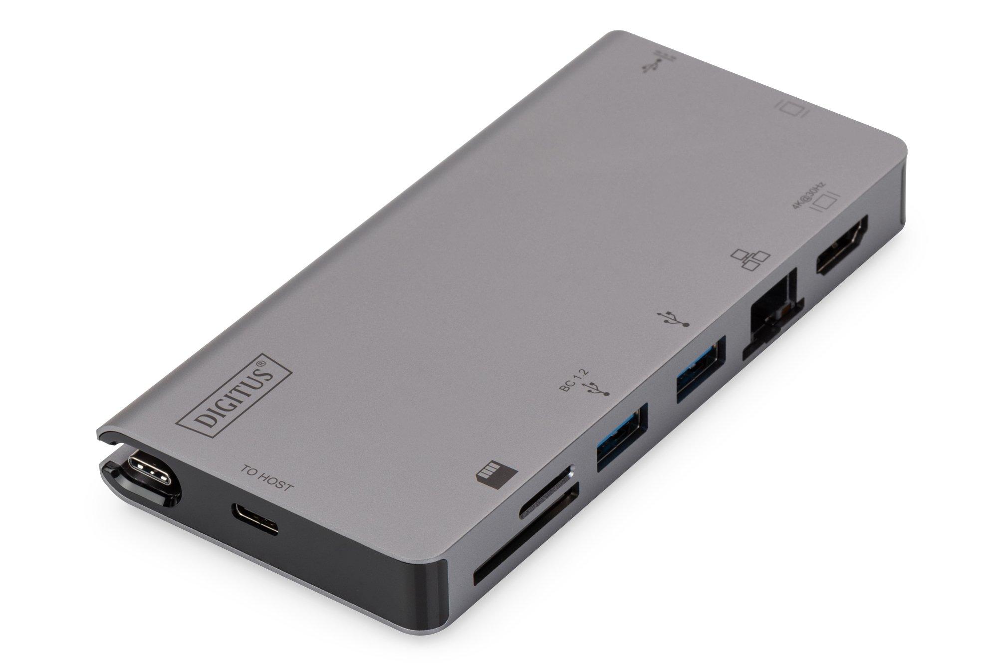 Digitus  Dock da viaggio multiporta USB Type-C™, 8 porte 