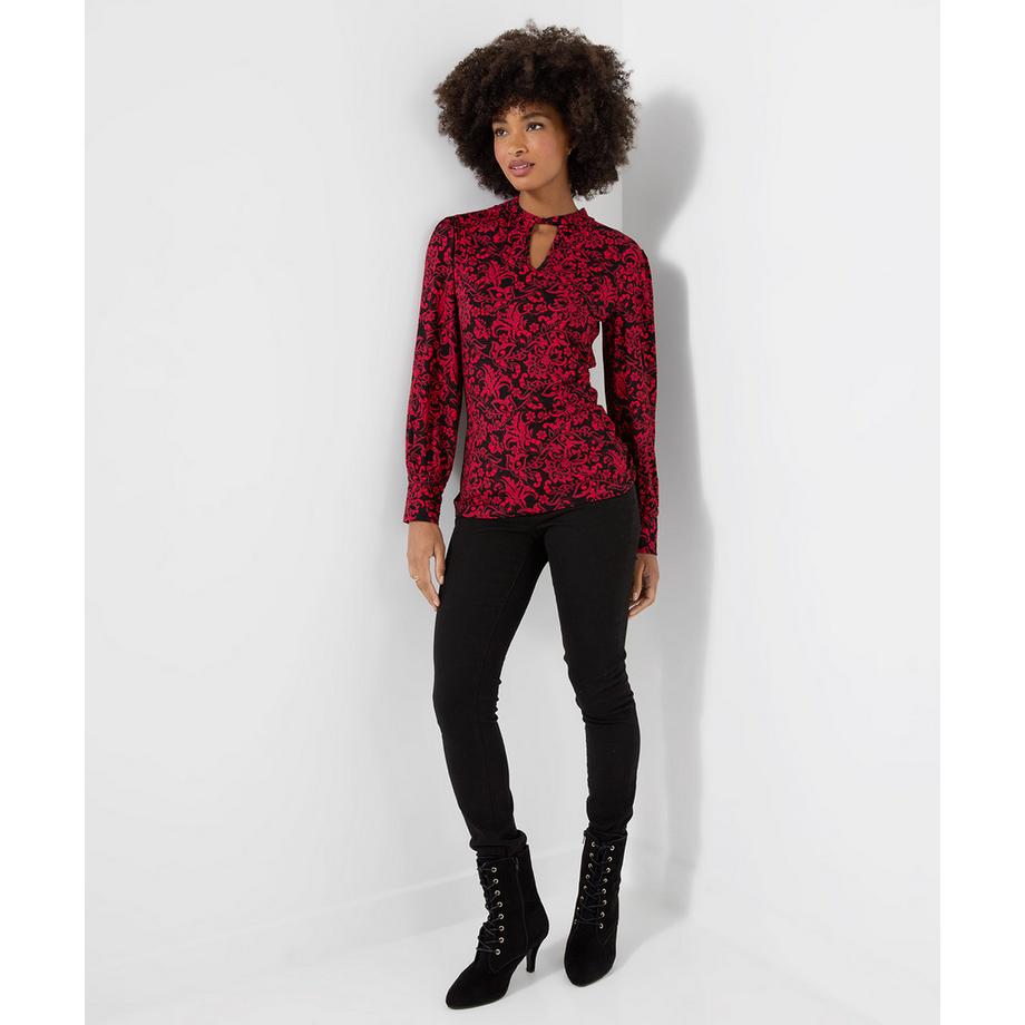 Joe Browns Blouse en Jersey Imprimée à Col Montant  