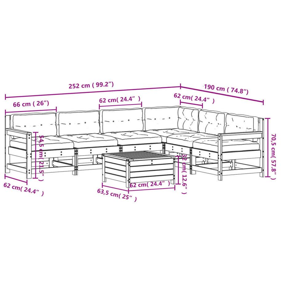 VidaXL set salotto da giardino Legno  