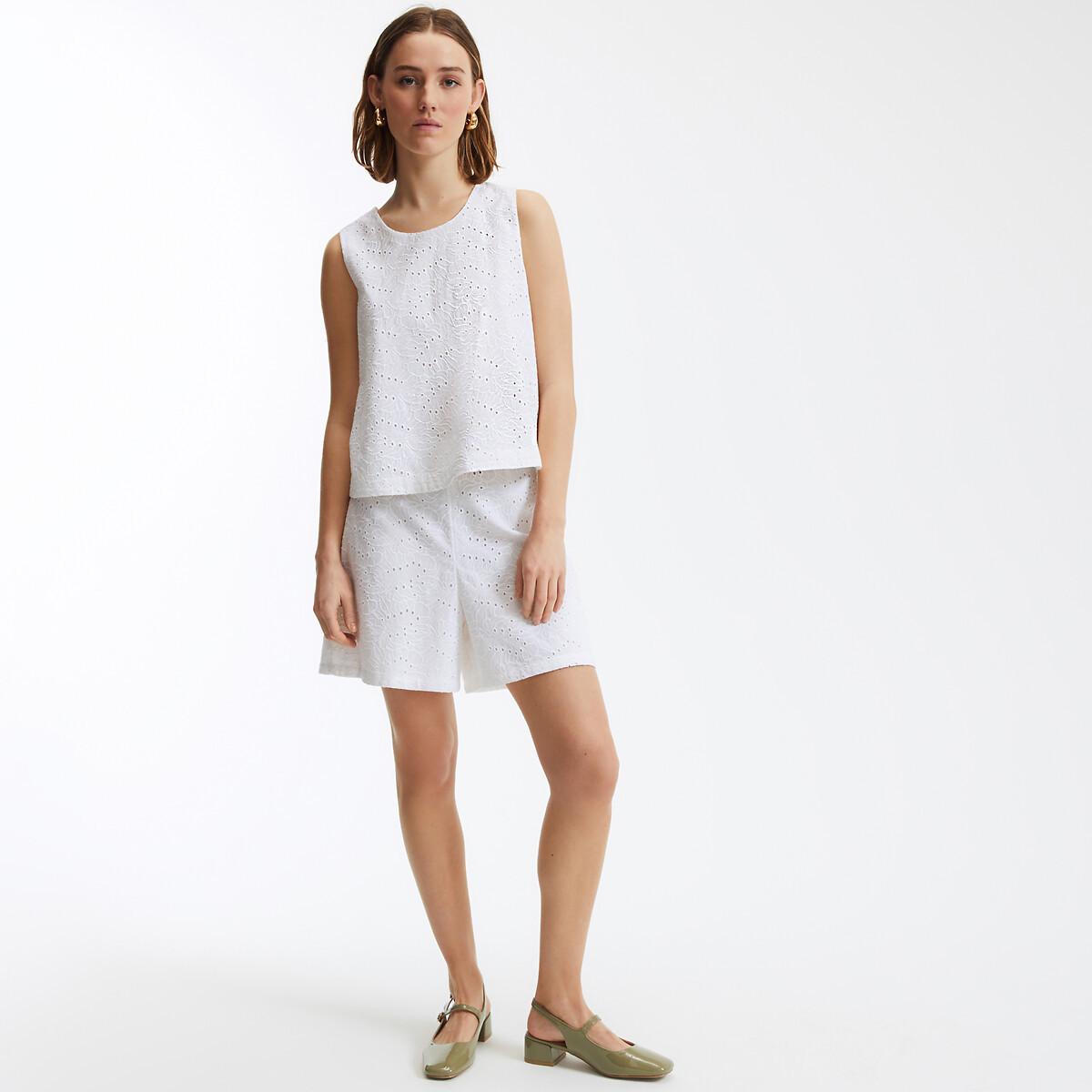 La Redoute Collections Top senza Maniche Ricamo Inglese  