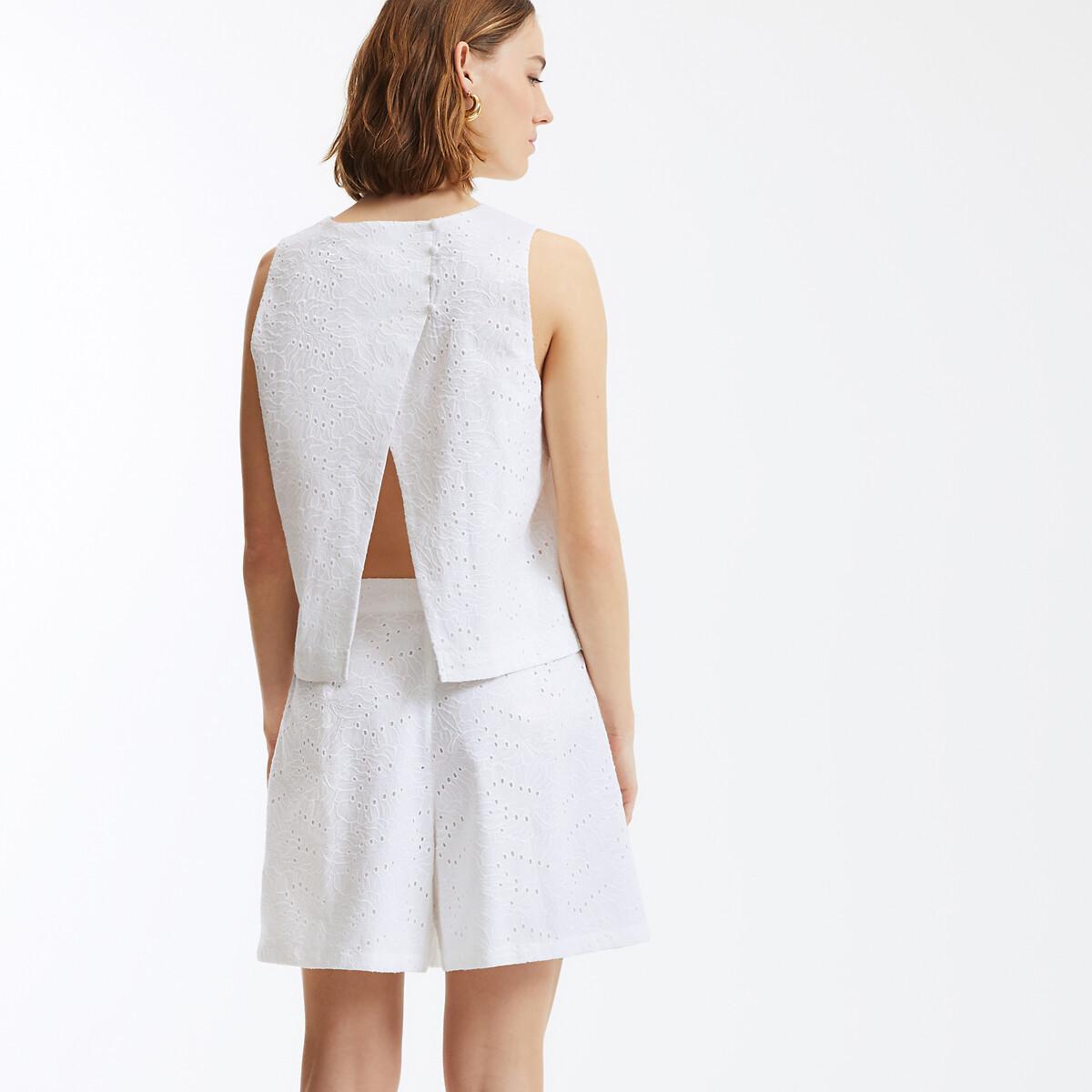 La Redoute Collections Top senza Maniche Ricamo Inglese  