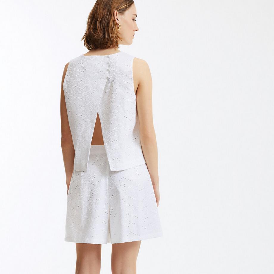 La Redoute Collections Ärmelloses Top Englische Stickerei  