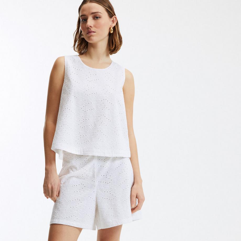 La Redoute Collections Ärmelloses Top Englische Stickerei  