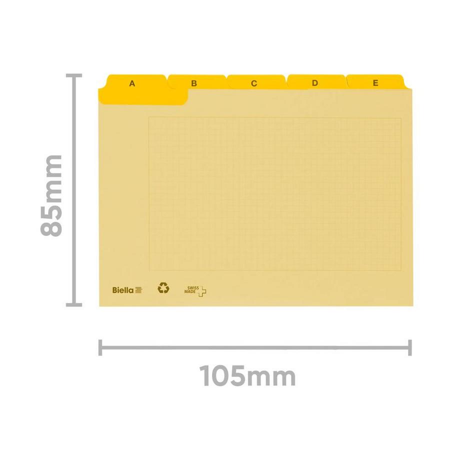 Biella Cartes-guides A7, carton, A-Z 25 divisions, onglets renforcés  
