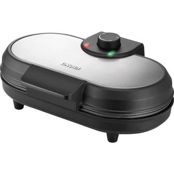 Doppio pancake maker Nero, acciaio inox