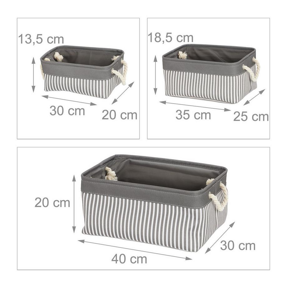 Northix Cestini portaoggetti 3 misure in un unico set  