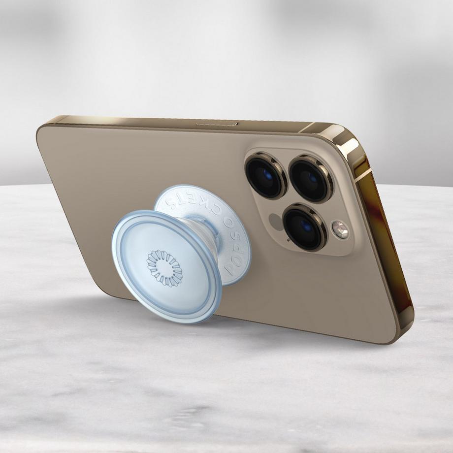 POPSOCKETS  PopGrip bleu transparent Téléphone 