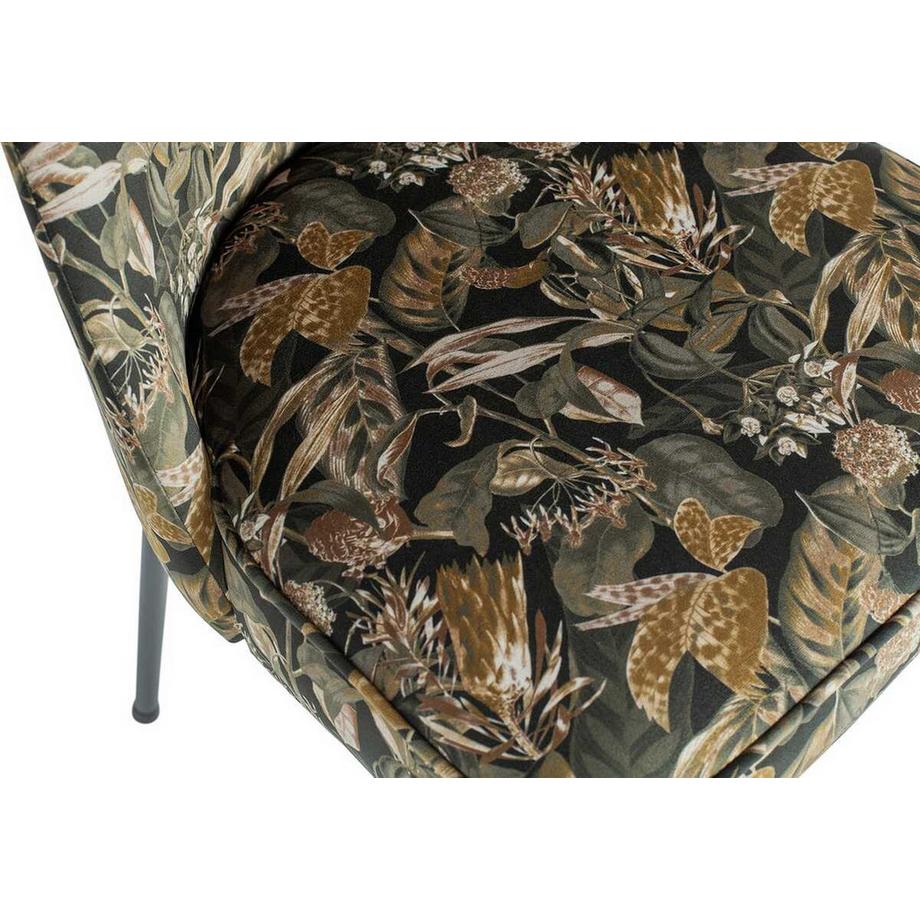 mutoni Sedia da pranzo Vogue Velvet Bouquet nera  